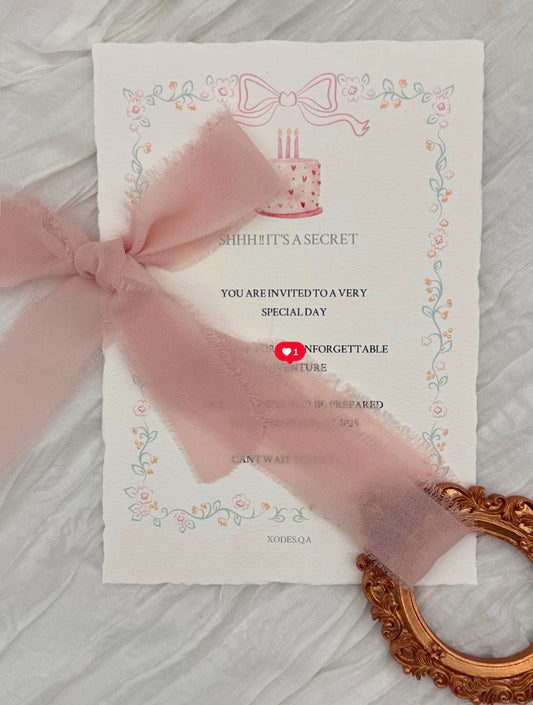 Cotton Birthday Invitation